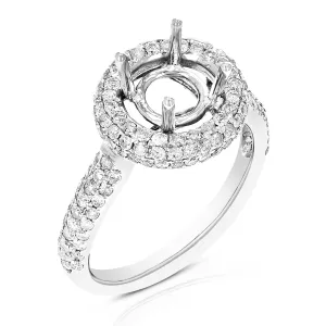 0.90 cttw Diamond Semi Mount Engagement Rings in 14K White Gold