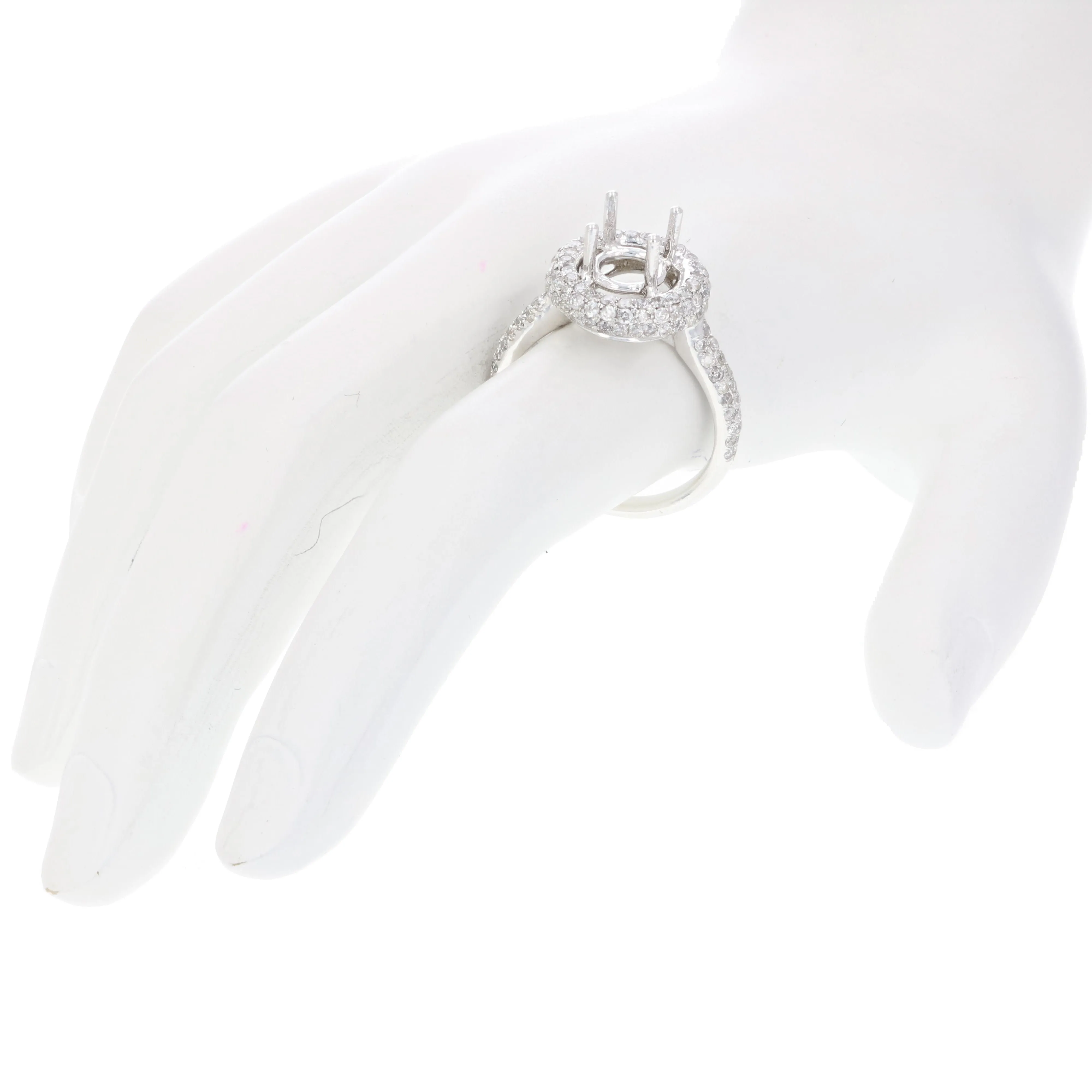 0.90 cttw Diamond Semi Mount Engagement Rings in 14K White Gold