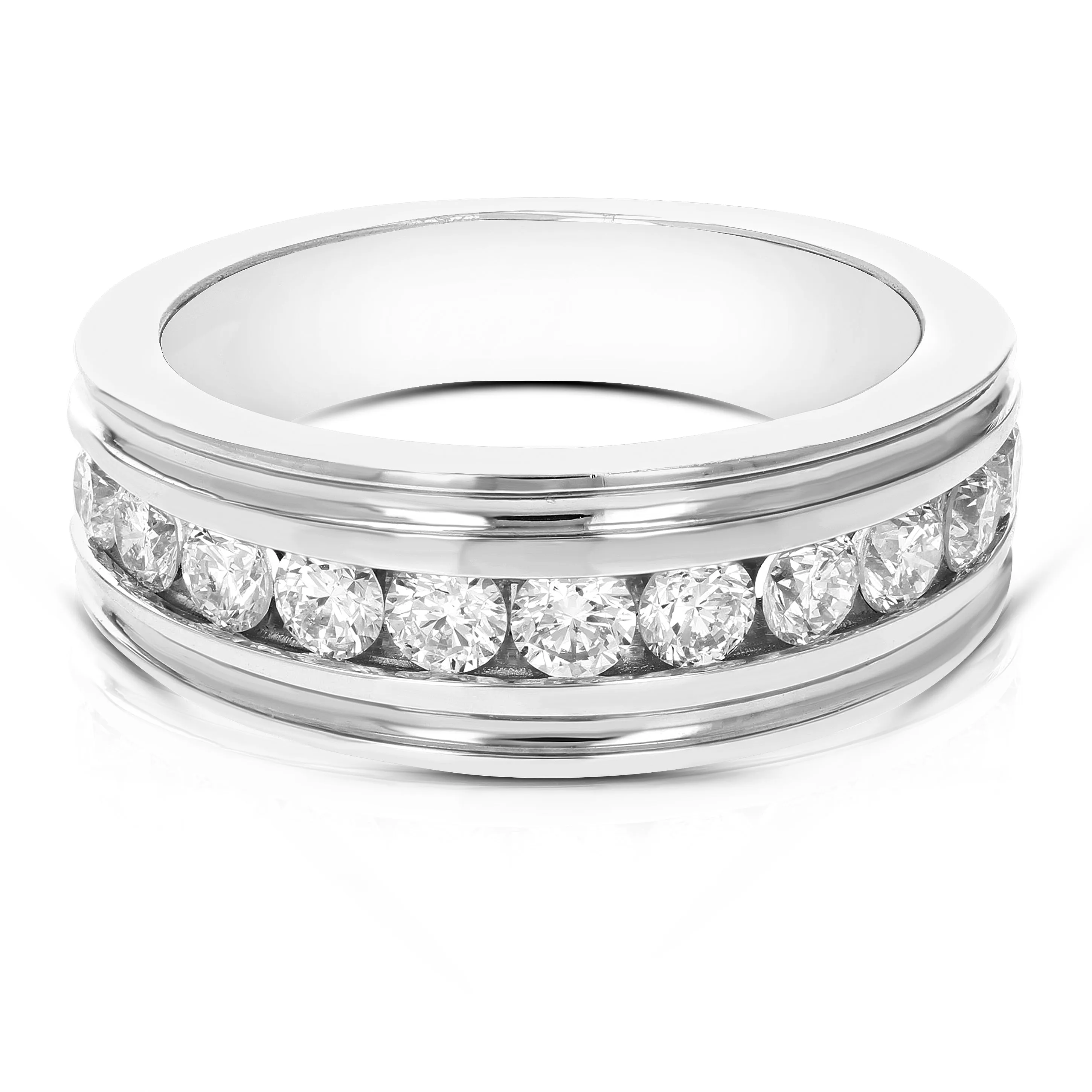 1 cttw Diamond Machine Wedding Band in 14K White Gold
