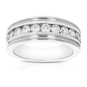 1 cttw Diamond Machine Wedding Band in 14K White Gold