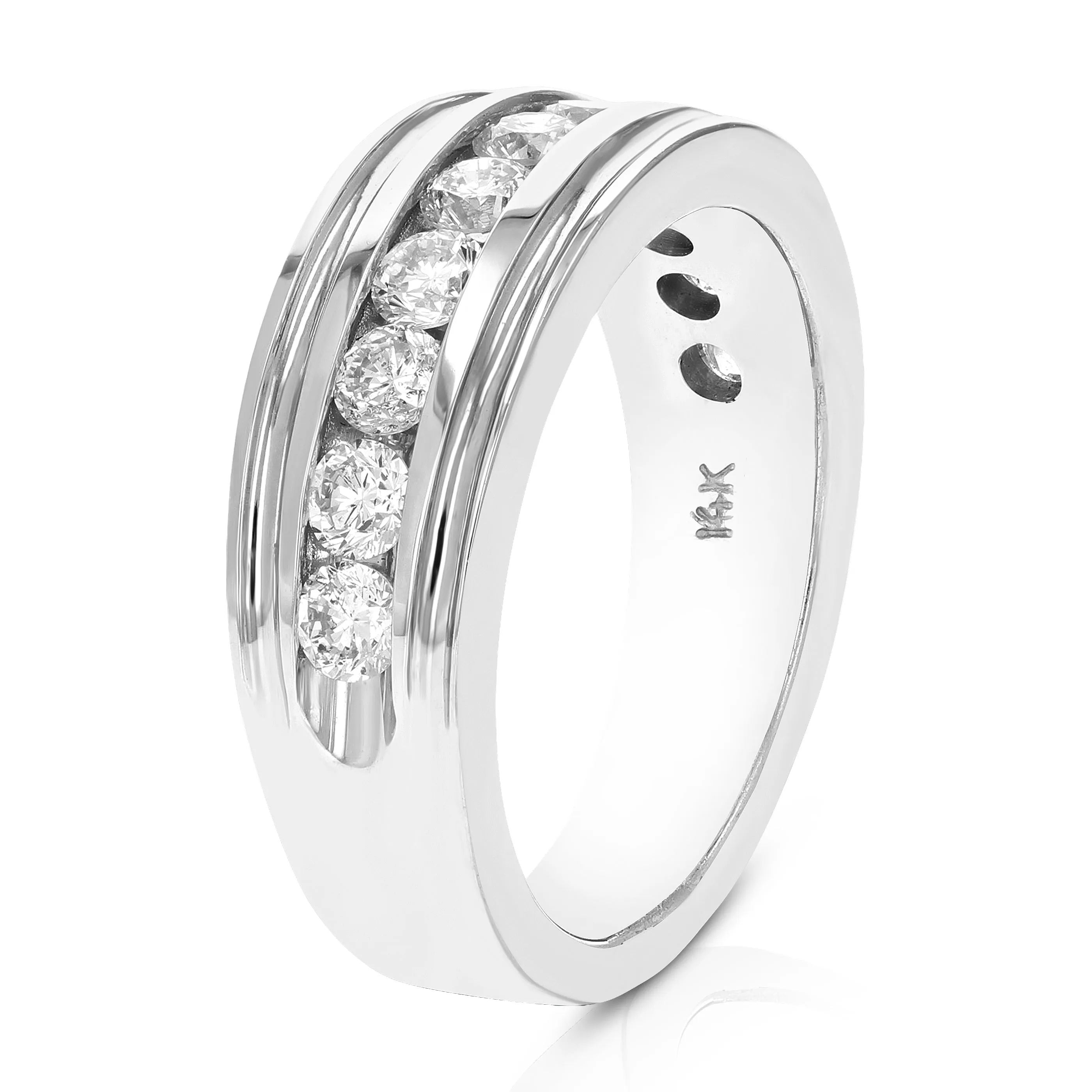 1 cttw Diamond Machine Wedding Band in 14K White Gold