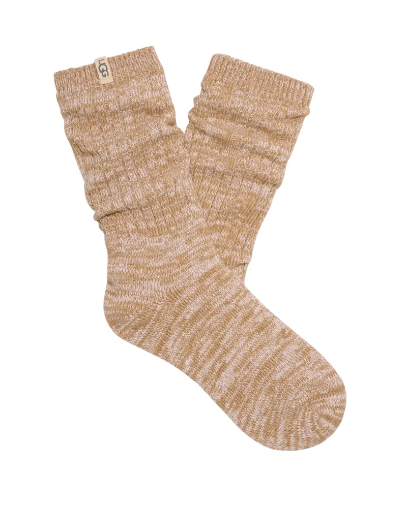 1014832 Sand Rib Knit Slouchy Crew Socks