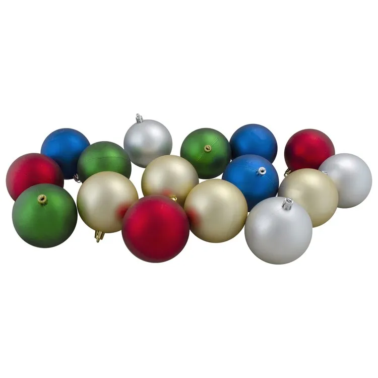2.5" Traditional Multi-Colored Shatterproof Two-Finish Christmas Ball Ornaments Set of 60