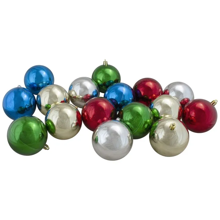 2.5" Traditional Multi-Colored Shatterproof Two-Finish Christmas Ball Ornaments Set of 60