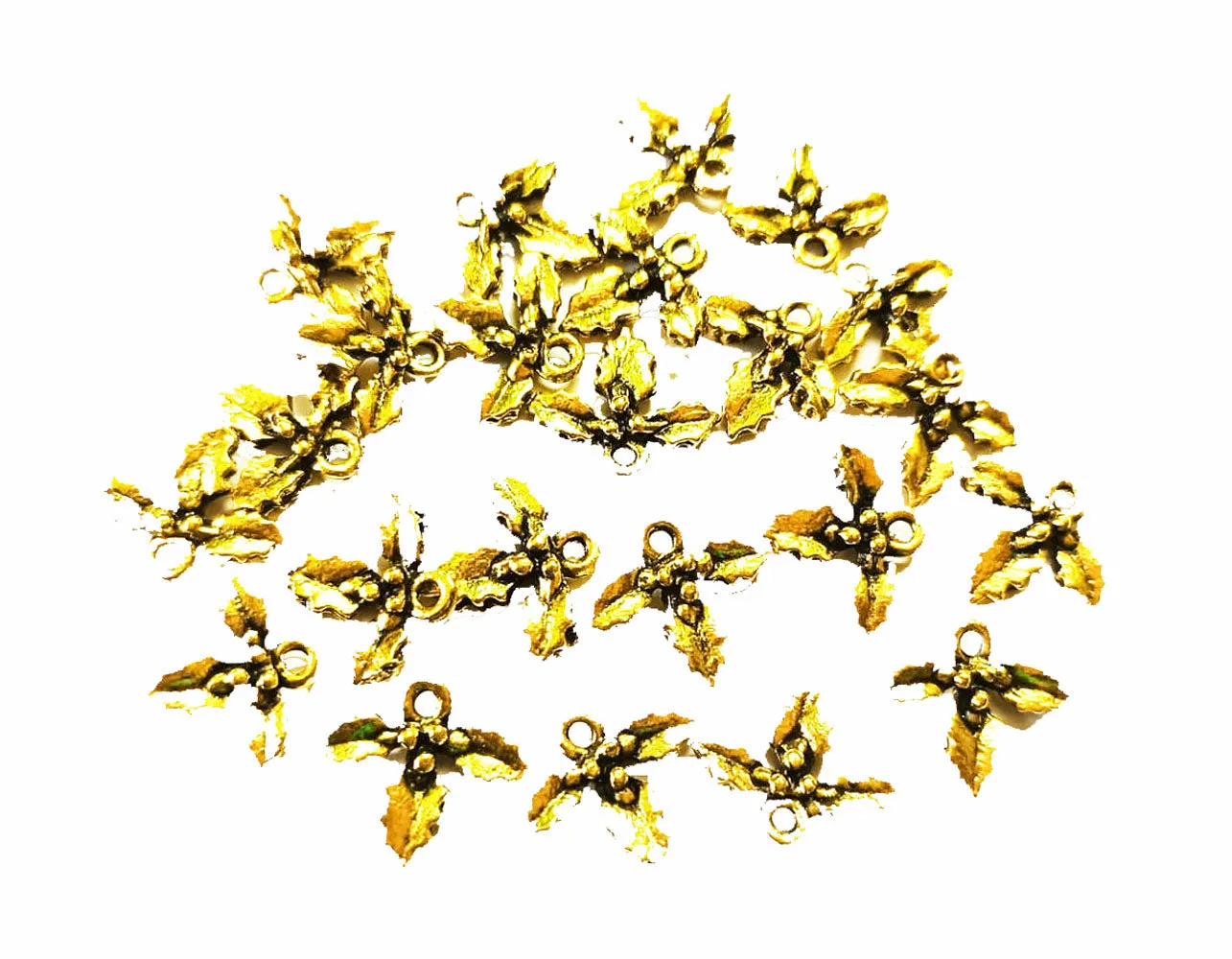 Antique Golden Leafes Shaped Charms