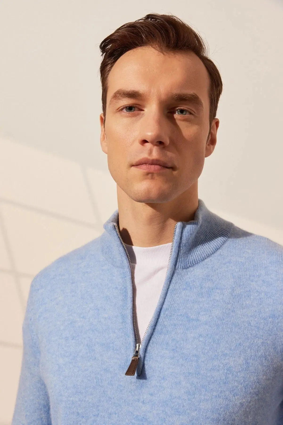 Blue Pure Cashmere Men's Sweater