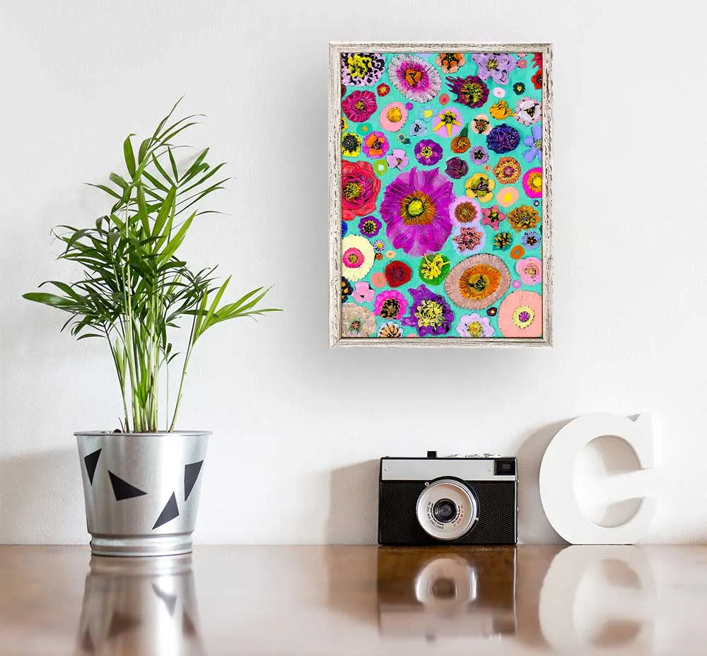 Bright & Bold - Turquoise Mini Framed Canvas