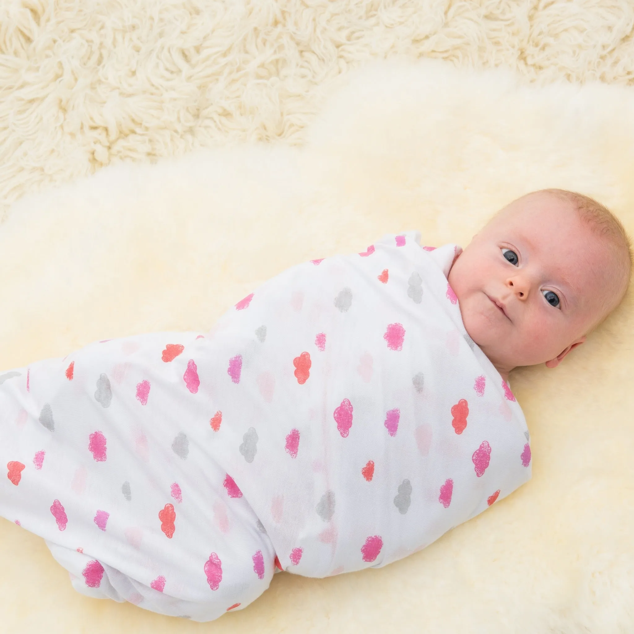Bubble - Baby Swaddle Bamboo (Dreamtime Pink Girls Set of 3)