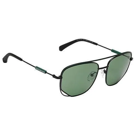 Calvin Klein Unisex Square Sunglasses in Dark Green