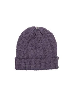 Charlie Cable Knit Hat - Smokey Purple