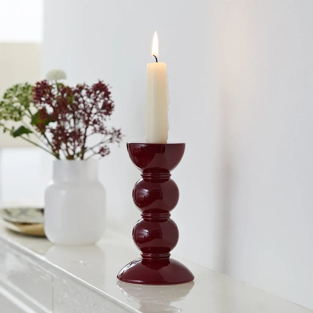 Cherry Bobbin Candle Stick - 14cm