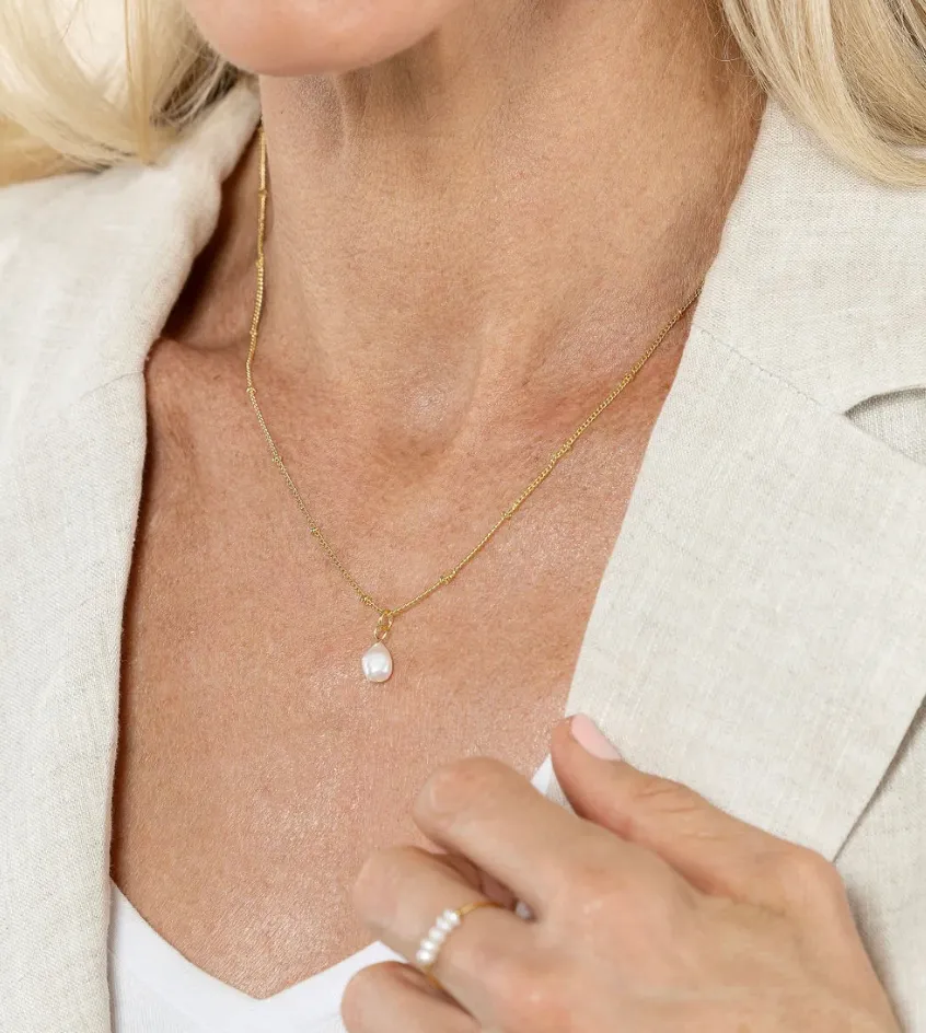 CLEO PEARL NECKLACE | GOLD