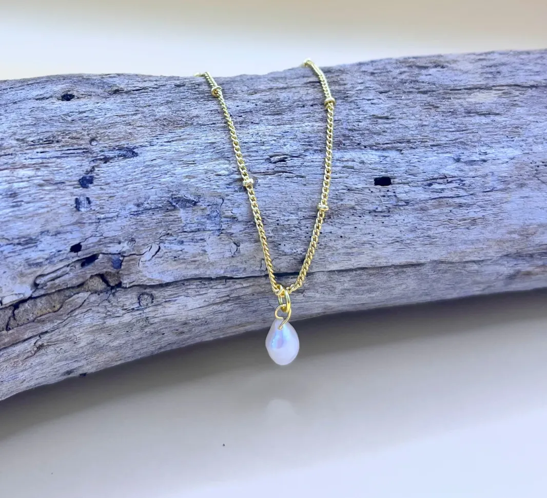 CLEO PEARL NECKLACE | GOLD