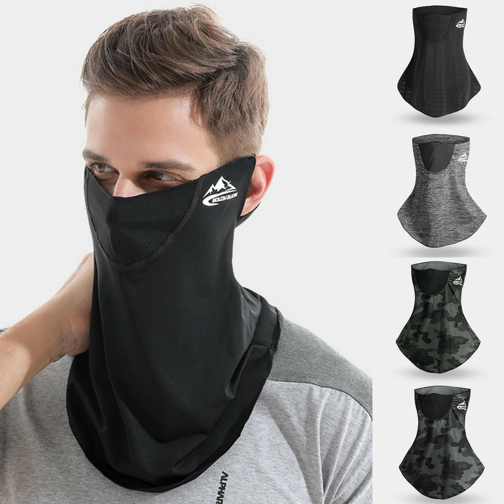Cycling Neck Gaiter Face Mask Breathable Mesh Holes Sun UV Protection Mouth Cover