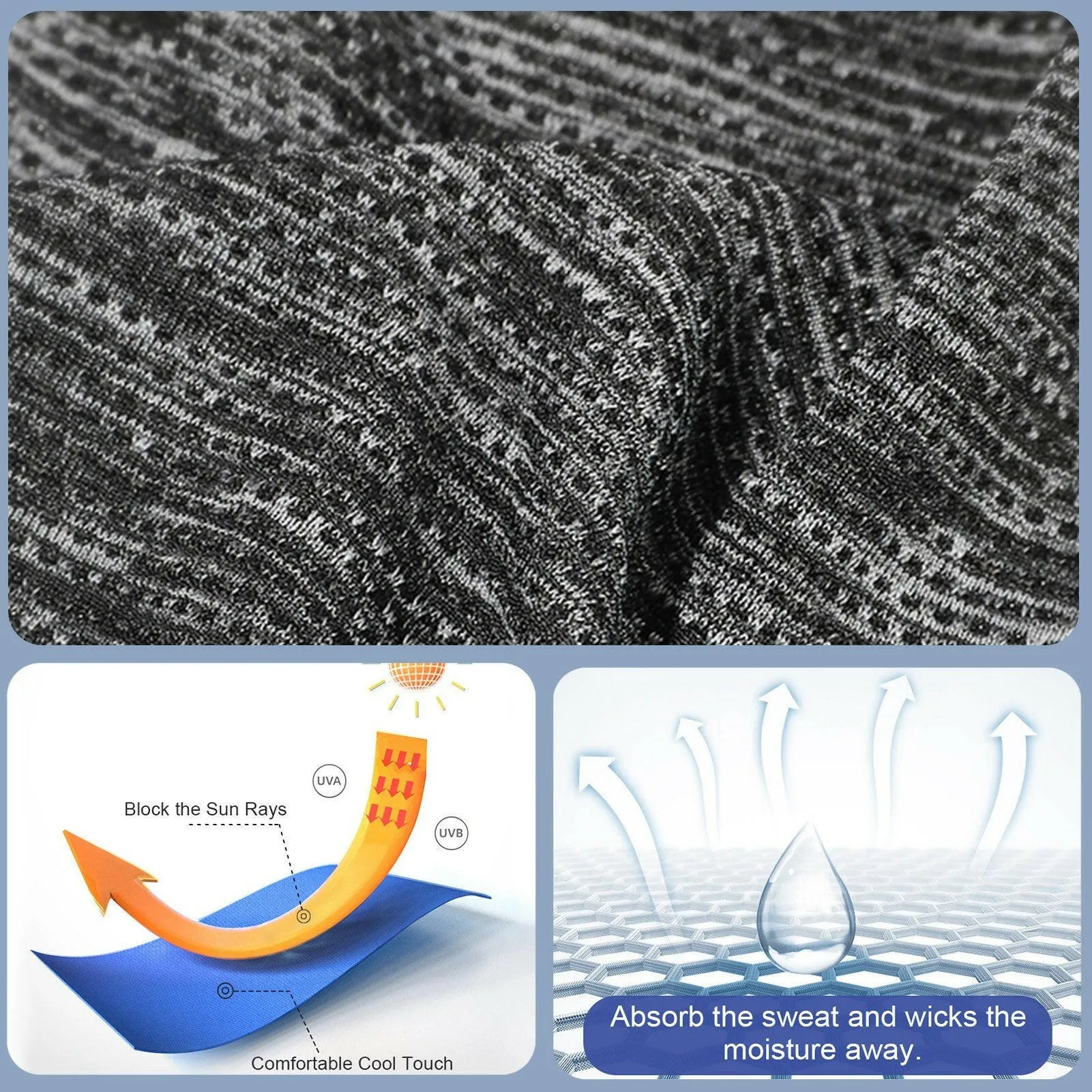 Cycling Neck Gaiter Face Mask Breathable Mesh Holes Sun UV Protection Mouth Cover