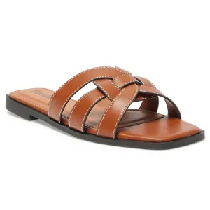 Demi Slide in Tan Smooth