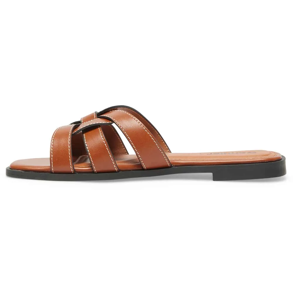 Demi Slide in Tan Smooth