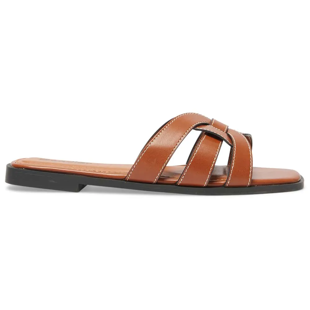 Demi Slide in Tan Smooth