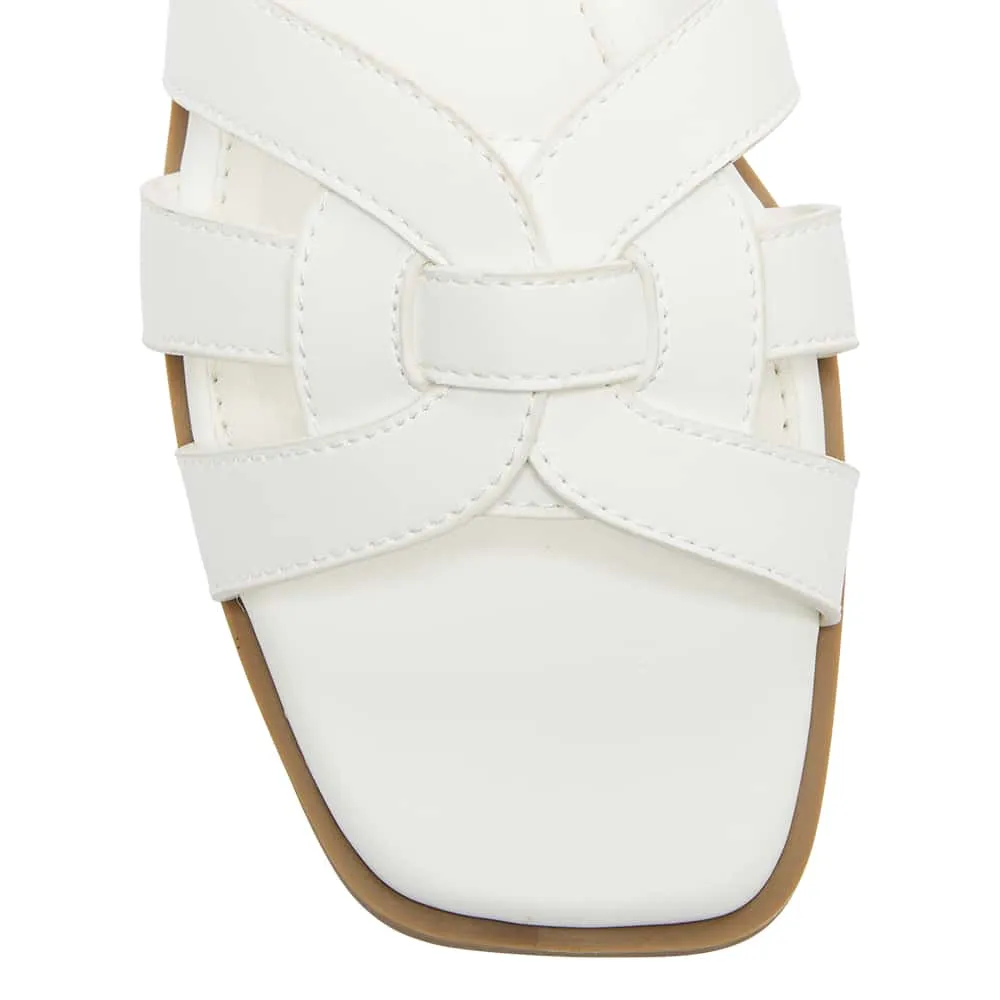 Demi Slide in White Smooth