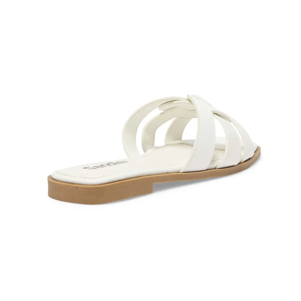 Demi Slide in White Smooth