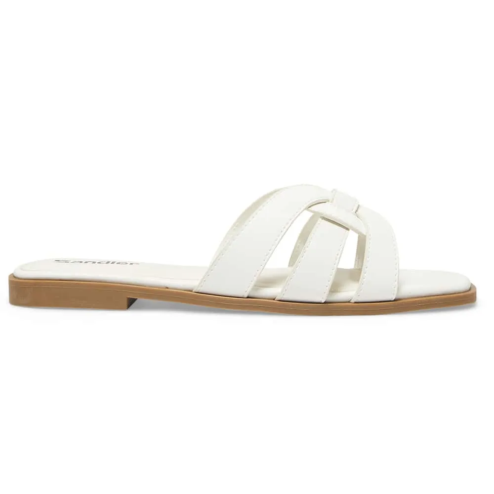 Demi Slide in White Smooth