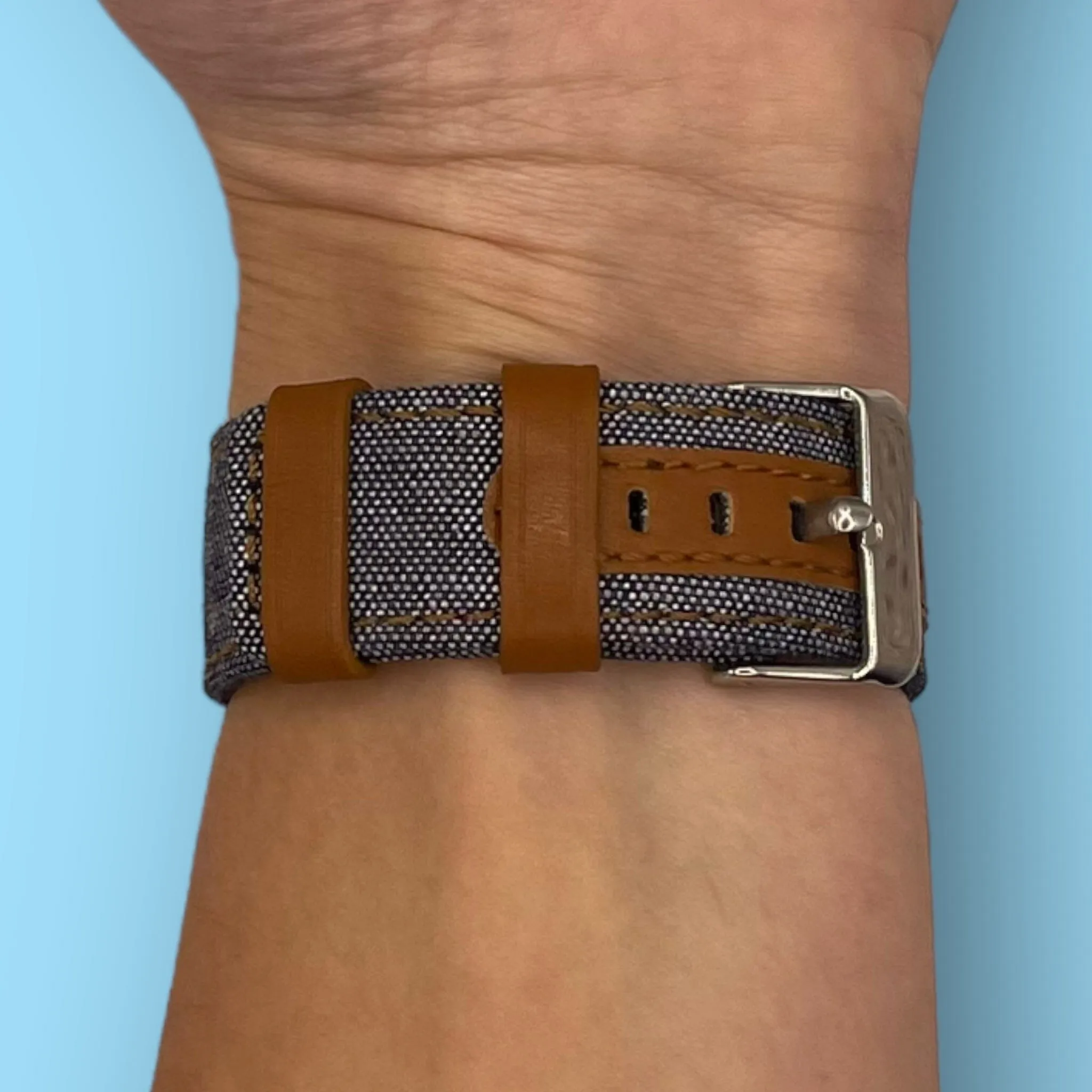 Denim & Leather Watch Straps Compatible with the Tissot 22mm Range