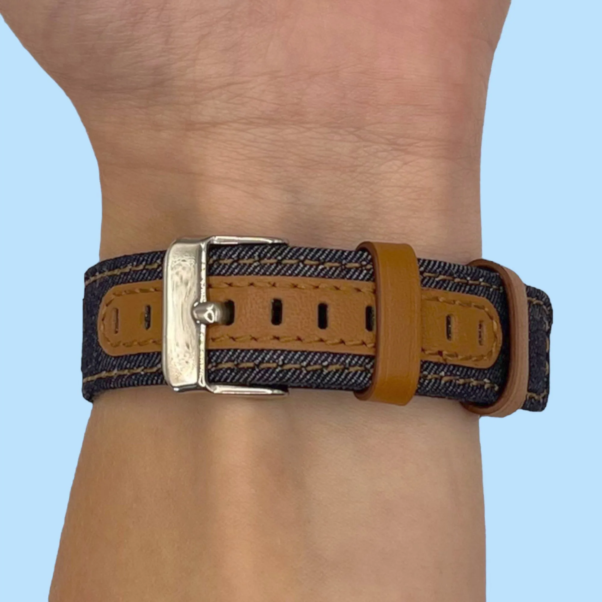 Denim & Leather Watch Straps Compatible with the Tissot 22mm Range