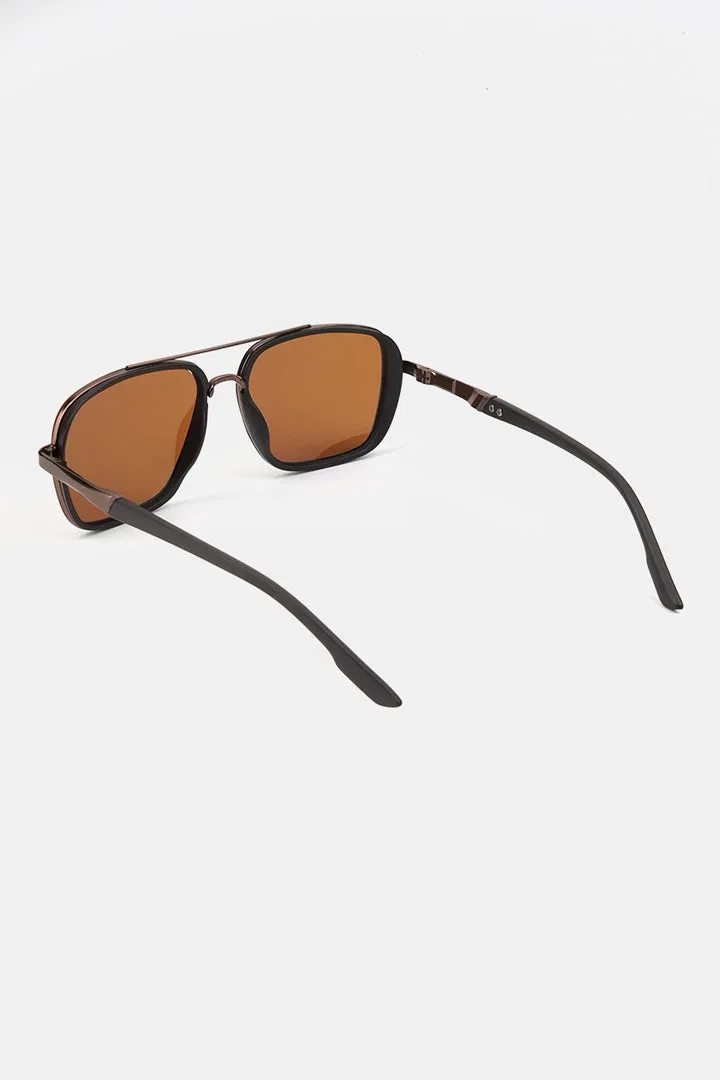 Double Bridge Square Sunglasses - Brown