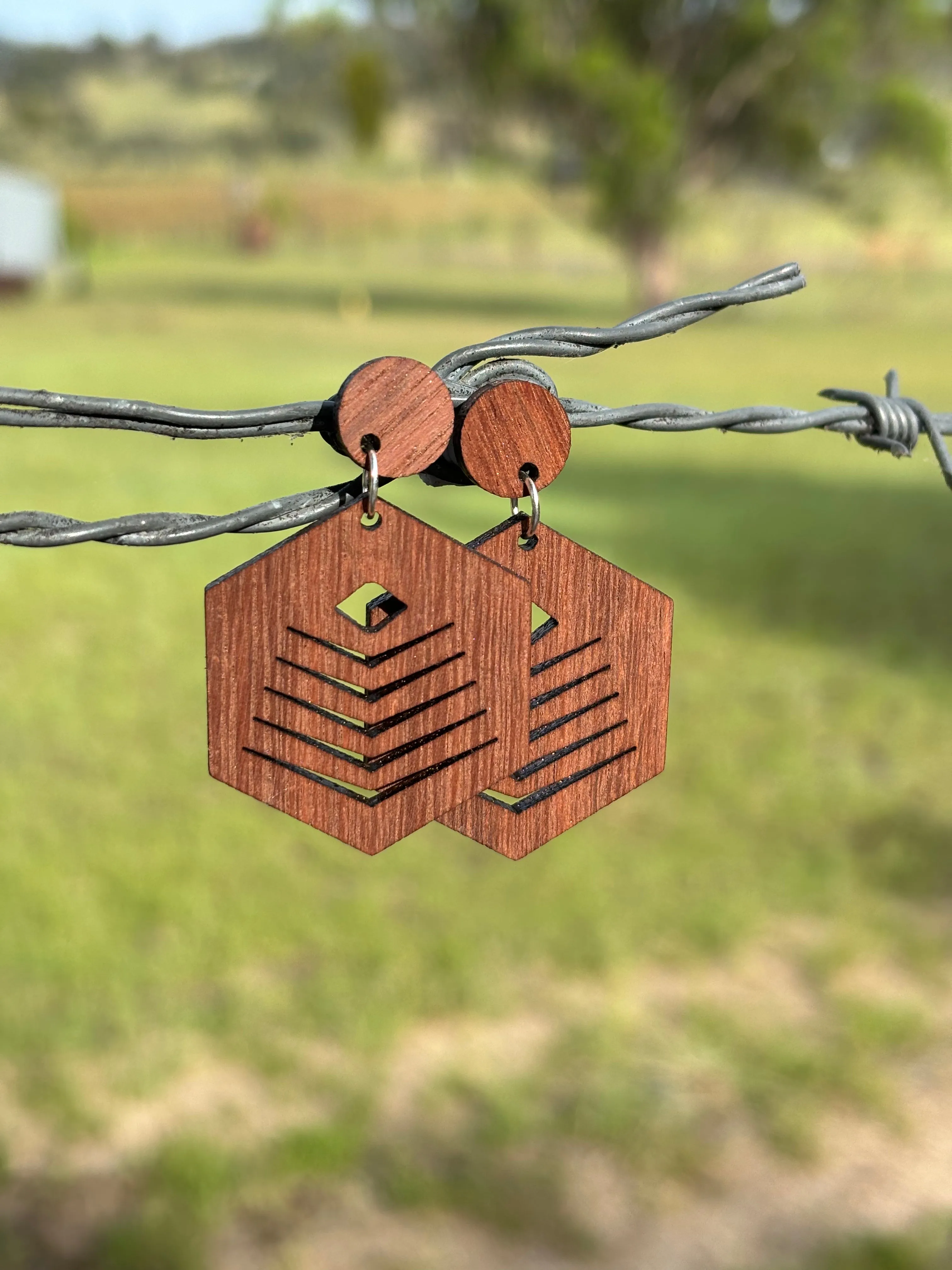 Earrings- Timber statement