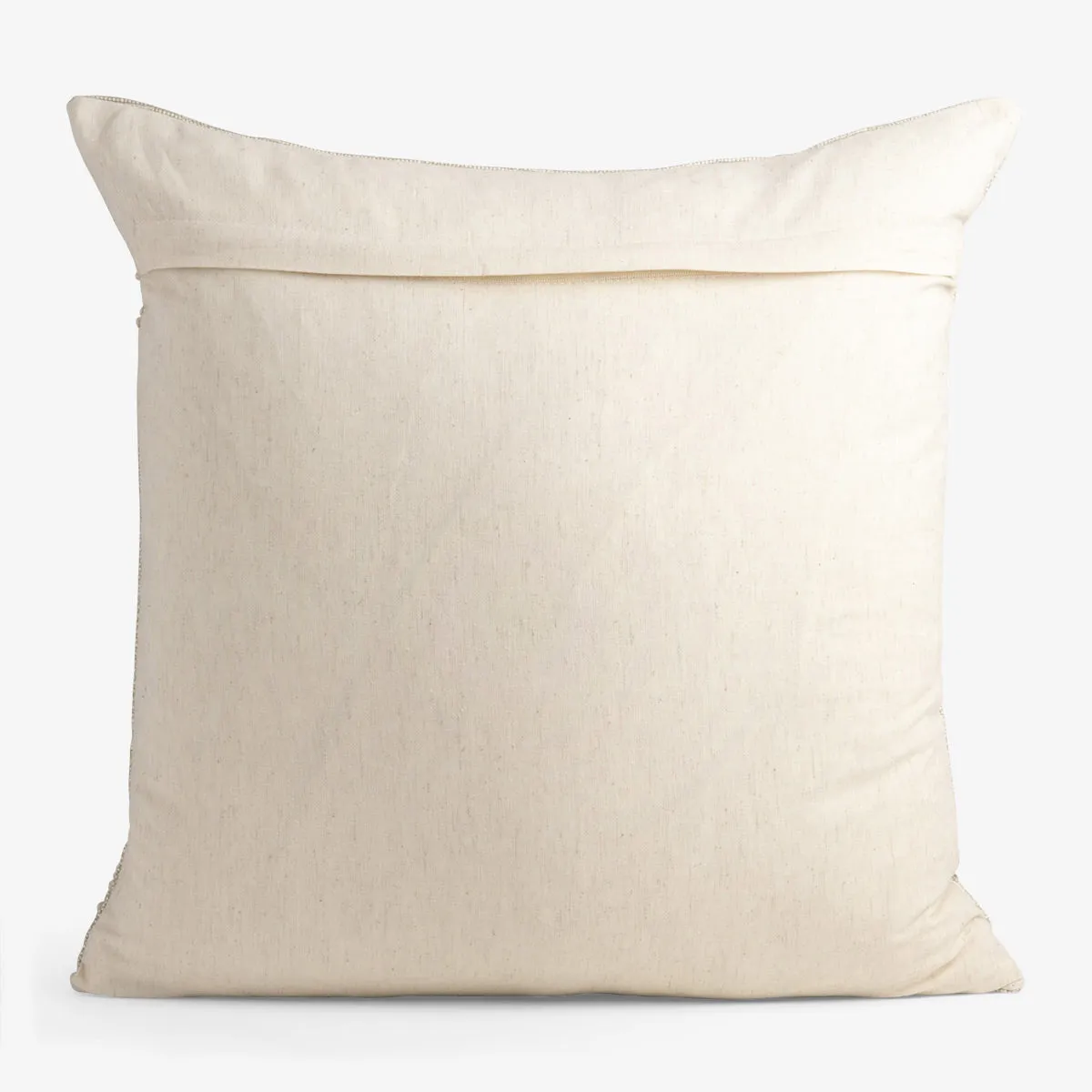 Embroidered Flowers On Natural Cushion Cover