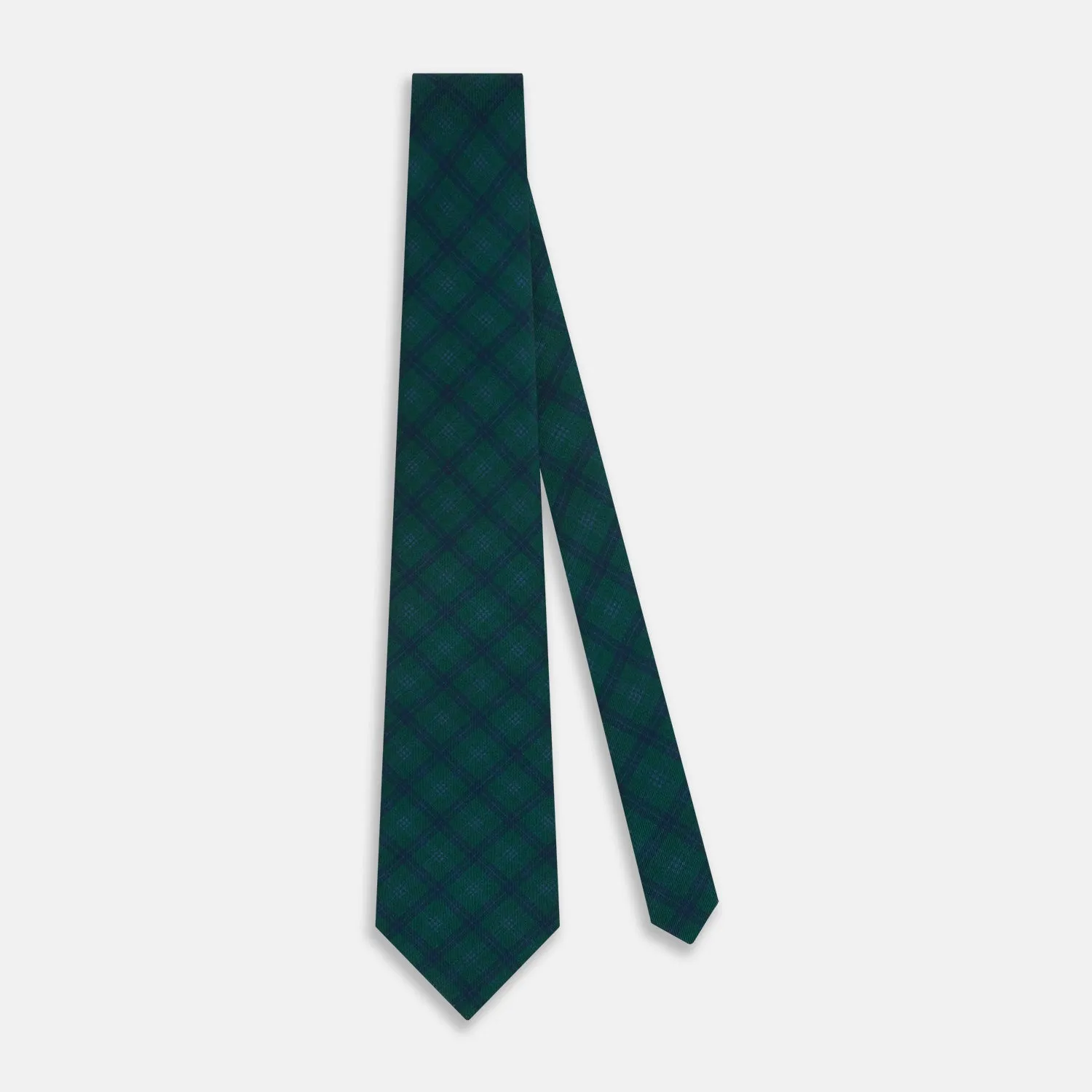Forest Melange Tartan Plaid Silk Tie