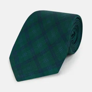 Forest Melange Tartan Plaid Silk Tie