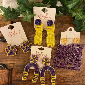 GameDay: Tigers Statement Seed Bead Earrings