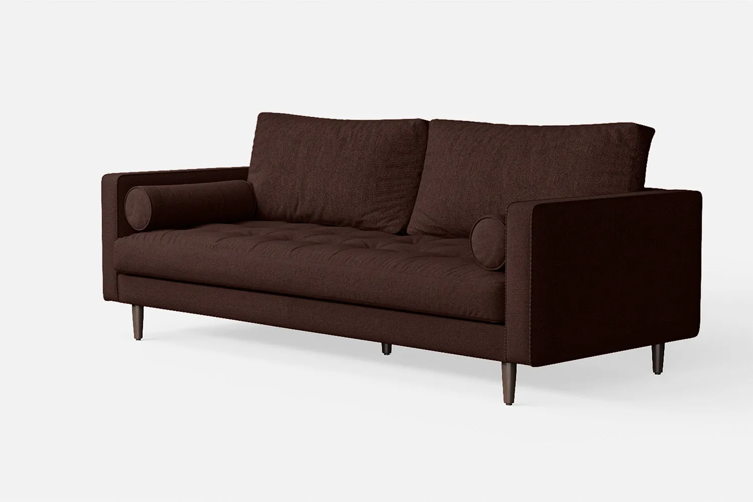 Gela 2 Seater Sofa Coffee Brown Linen Fabric