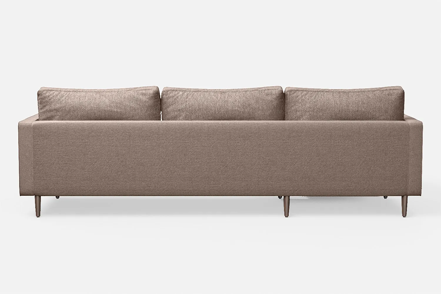 Gela 3 Seater Left Hand Facing Chaise Lounge Corner Sofa Caramel Linen Fabric