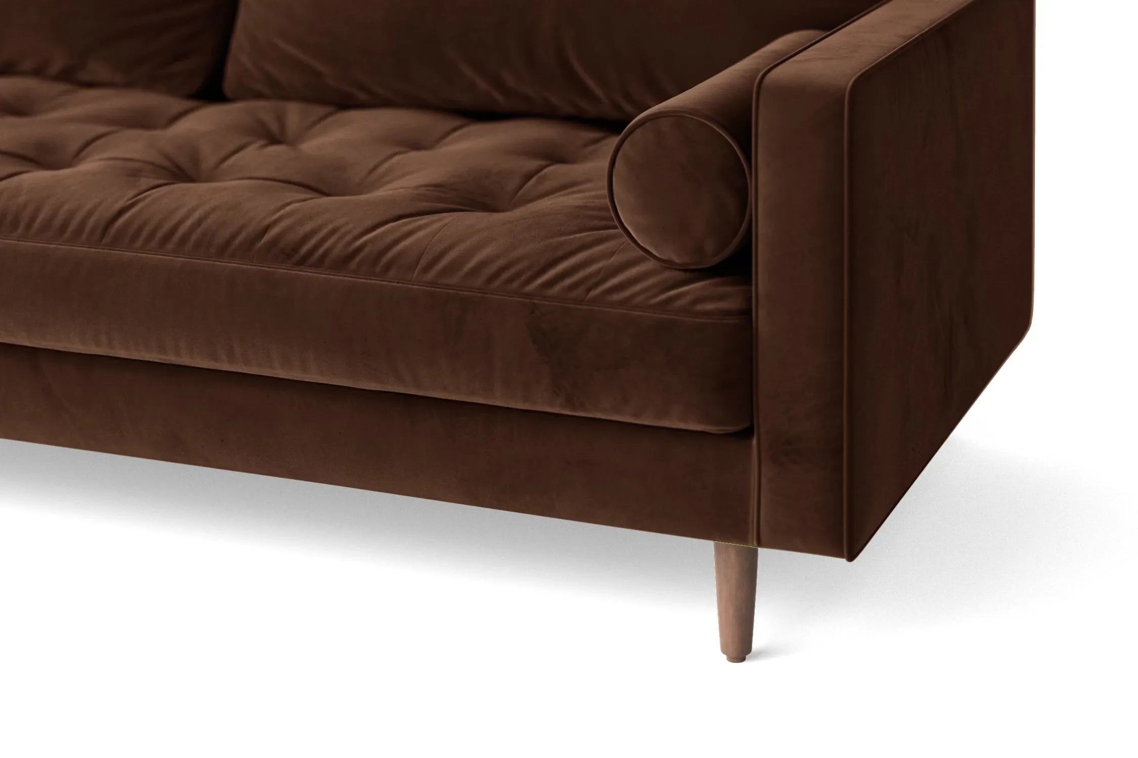 Gela 4 Seater Sofa Coffee Brown Velvet