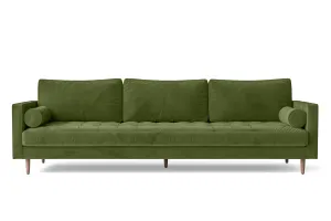 Gela 4 Seater Sofa Lime Velvet