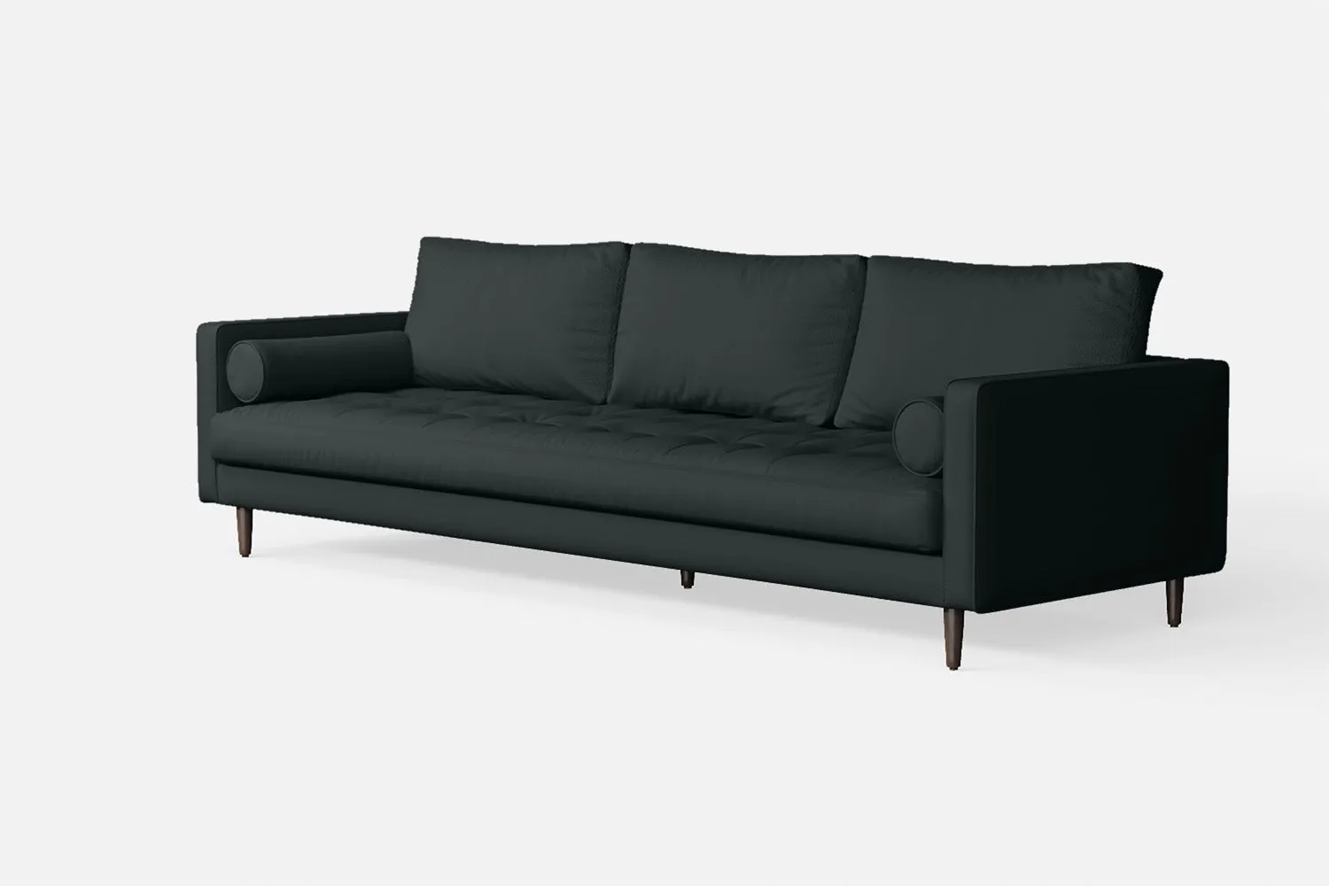 Gela 4 Seater Sofa Slate Leather