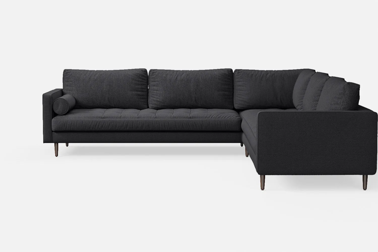 Gela 5 Seater Corner Sofa Dark Grey Linen Fabric