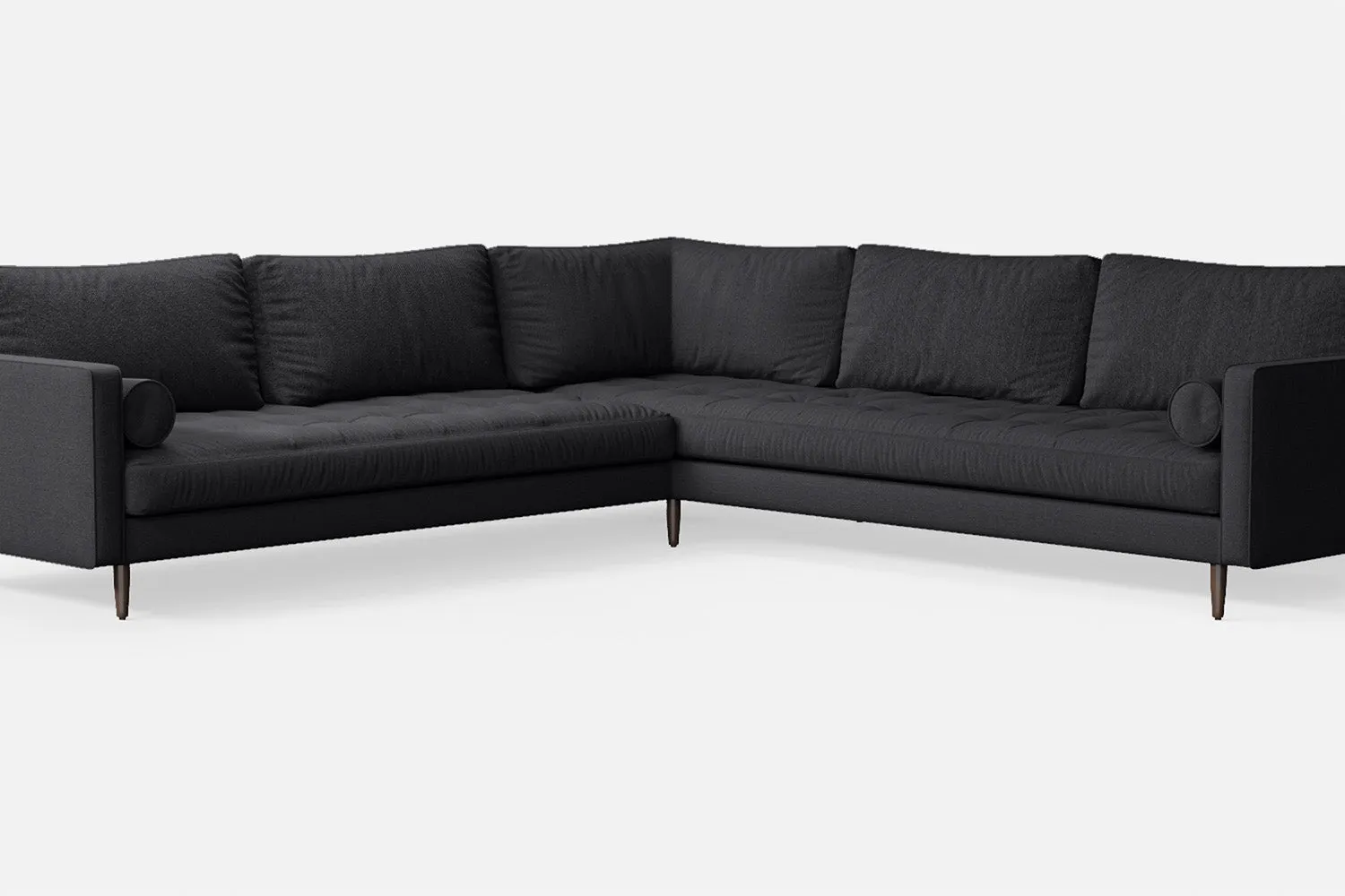 Gela 5 Seater Corner Sofa Dark Grey Linen Fabric