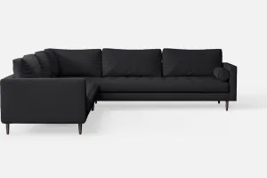 Gela 5 Seater Corner Sofa Dark Grey Linen Fabric