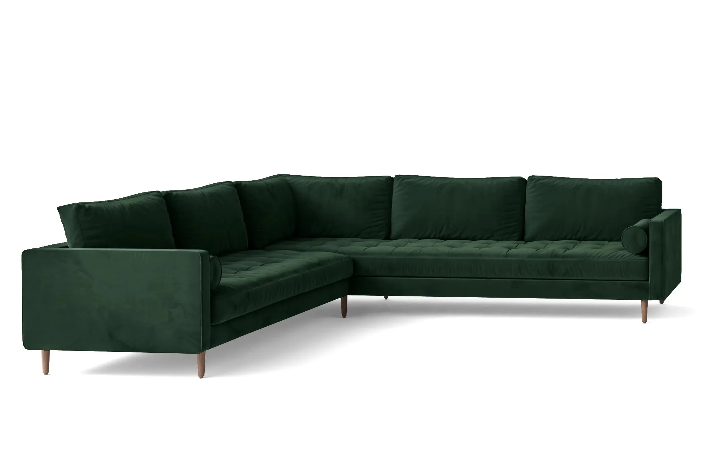 Gela 5 Seater Corner Sofa Green Velvet