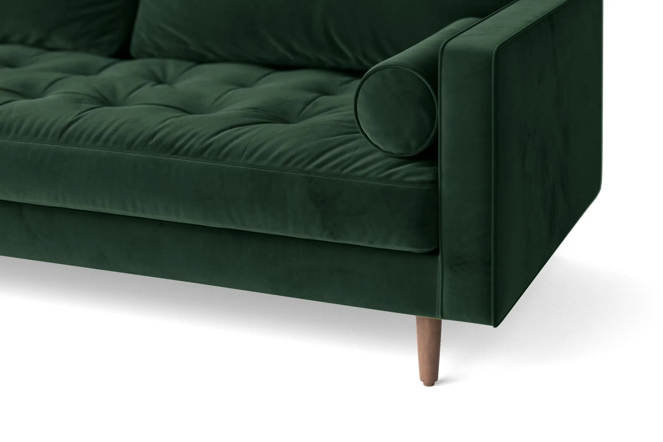 Gela 5 Seater Corner Sofa Green Velvet
