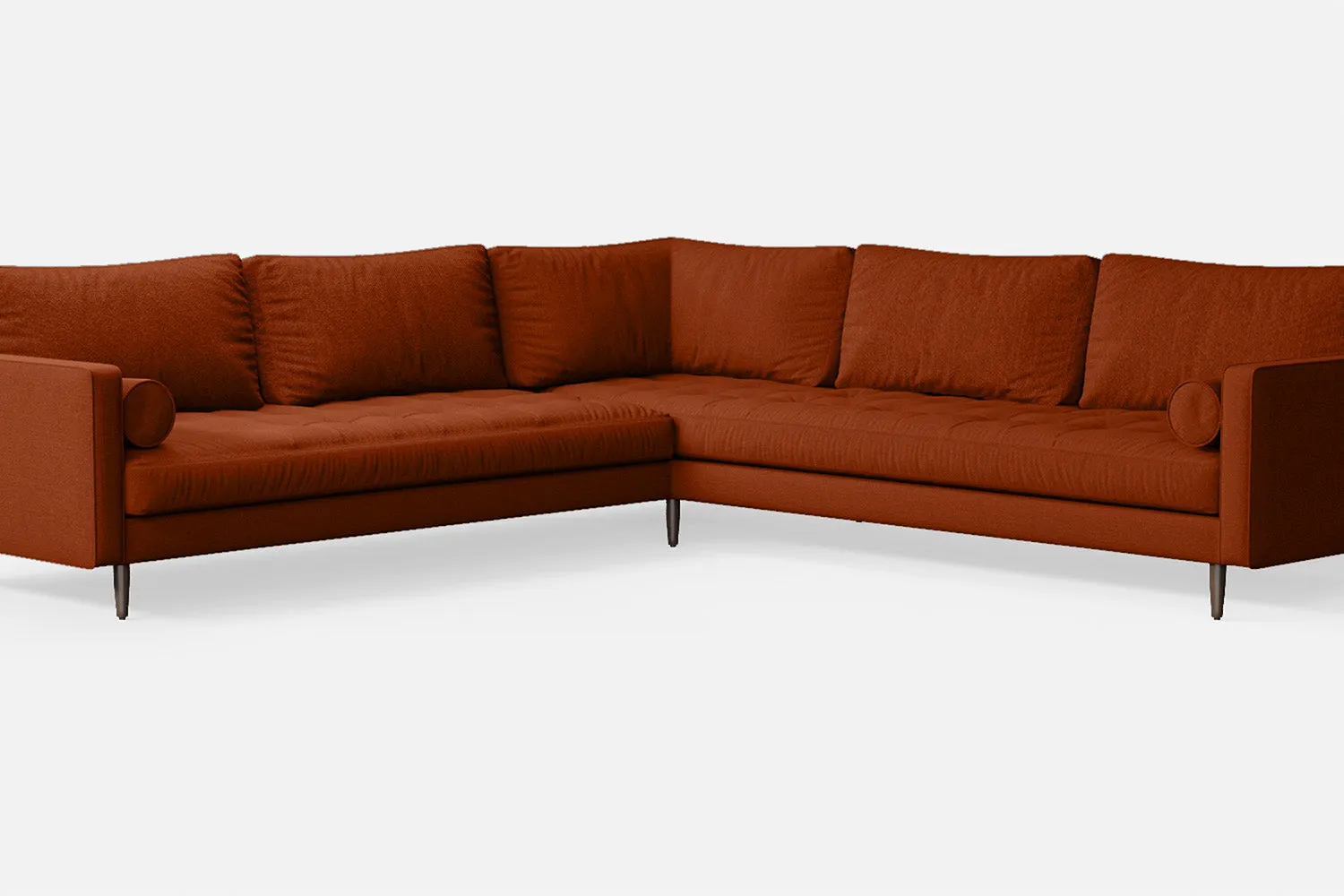 Gela 5 Seater Corner Sofa Orange Linen Fabric