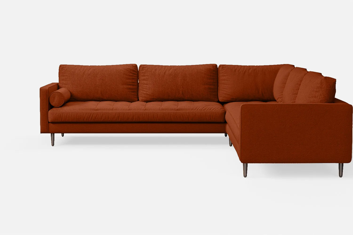 Gela 5 Seater Corner Sofa Orange Linen Fabric
