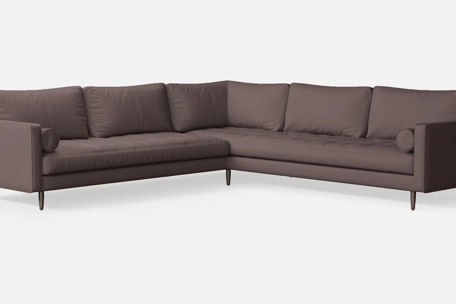 Gela 5 Seater Corner Sofa Rose Taupe Leather