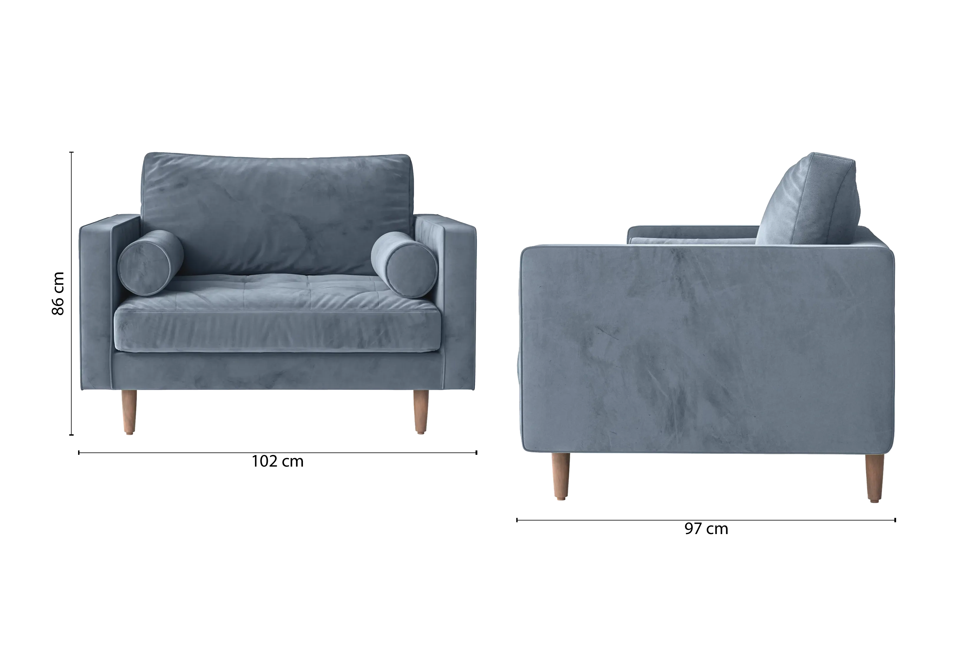 Gela Armchair Baby Blue Velvet