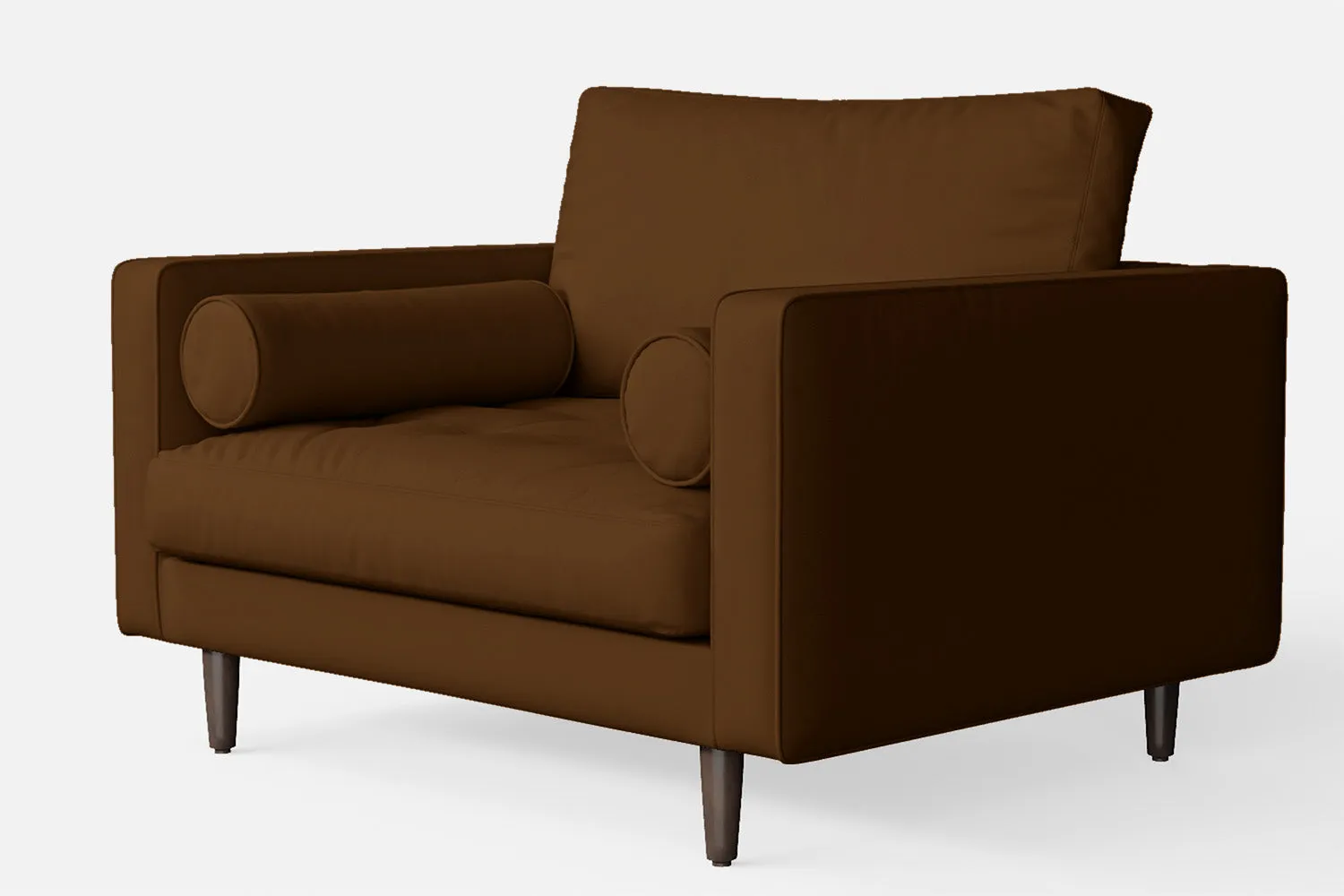 Gela Armchair Walnut Brown Leather