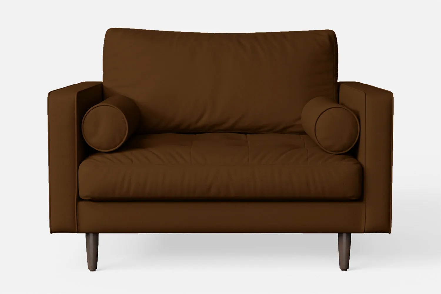 Gela Armchair Walnut Brown Leather