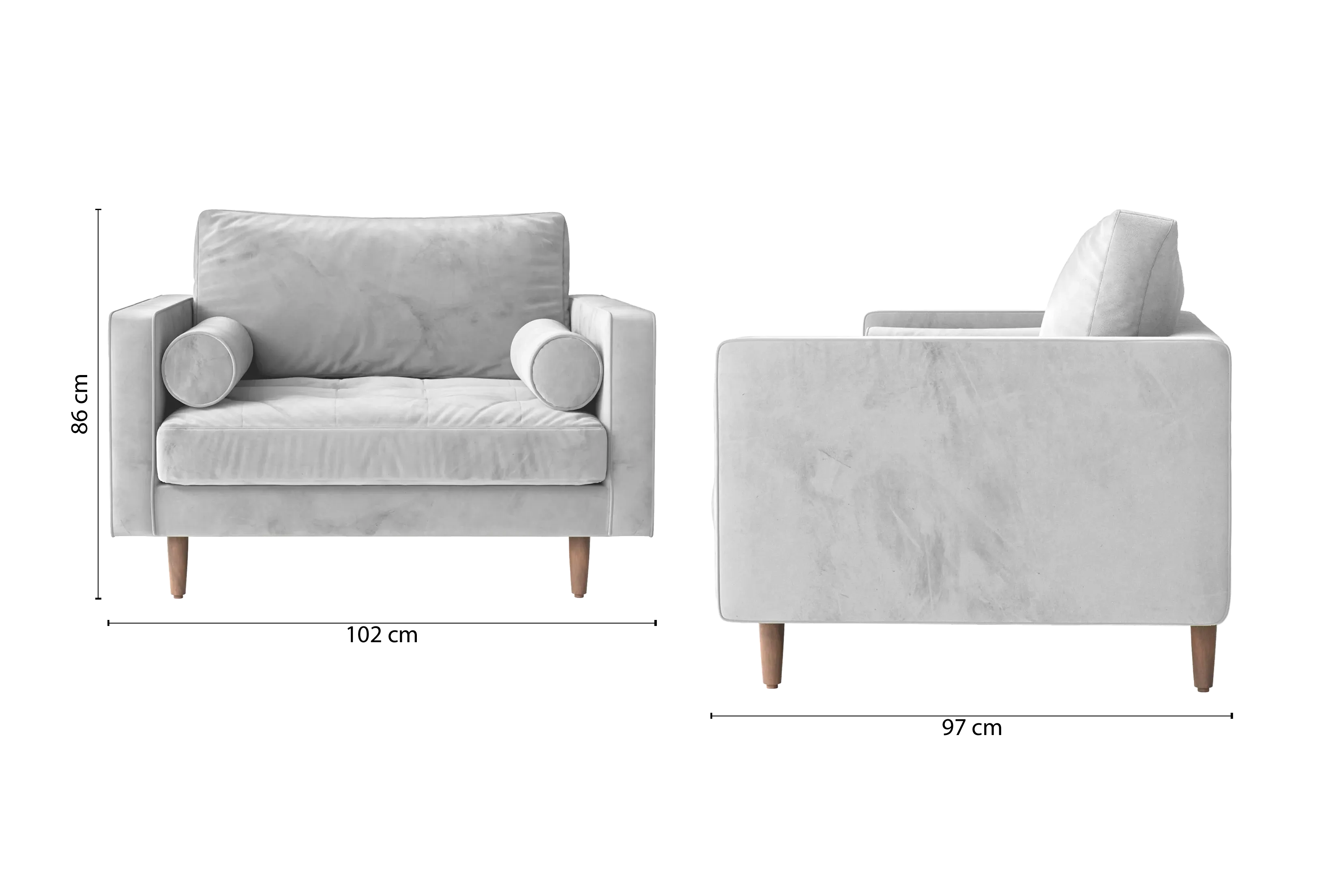 Gela Armchair White Velvet